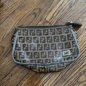 Fendi Brown and Black Monogram Pouch